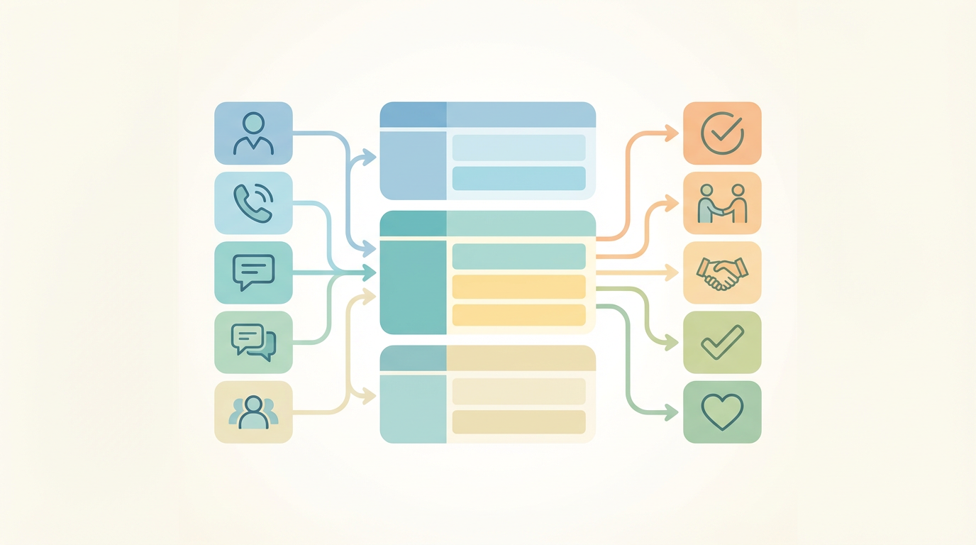 保護者対応の記録テンプレート を表す抽象ビジュアル