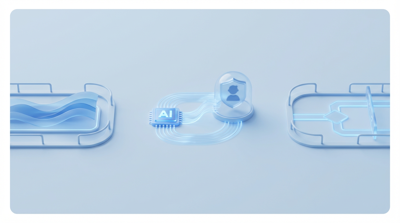 保育園でChatGPTを使うときの注意点 を表す抽象ビジュアル