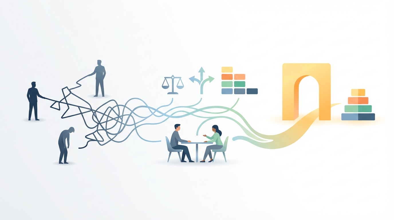 保育園の人間関係がつらいときどうする？ を表す抽象ビジュアル