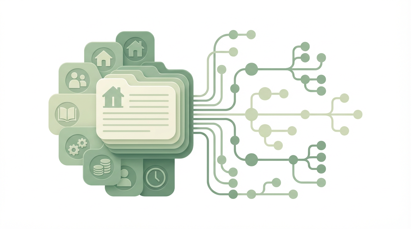 保育園運営でよく出る制度用語集 を表す抽象ビジュアル