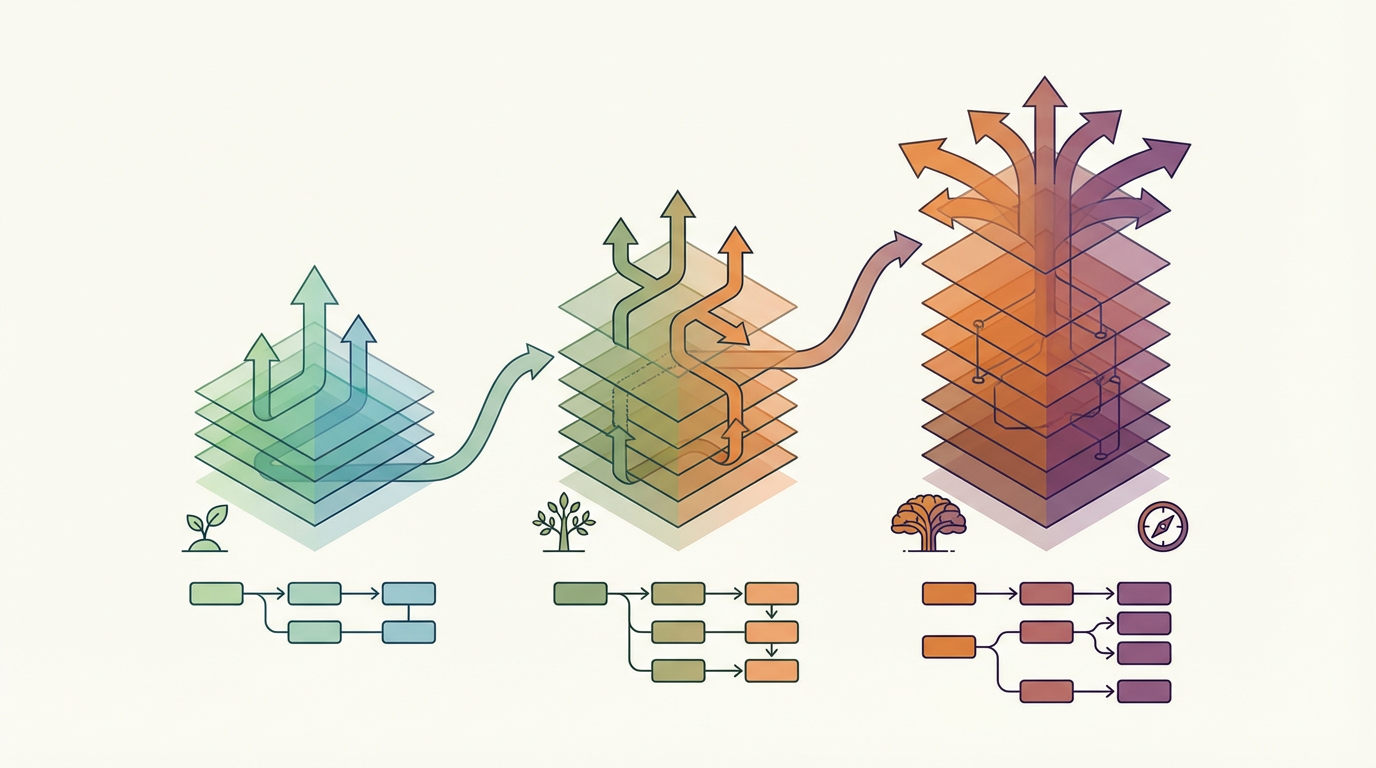 保育士の育成計画の立て方 を表す抽象ビジュアル