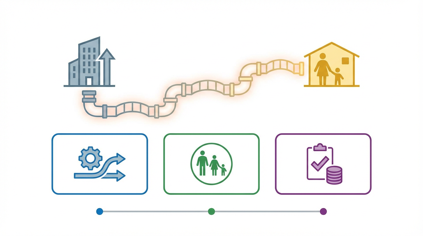 企業主導型保育事業とは を表す抽象ビジュアル