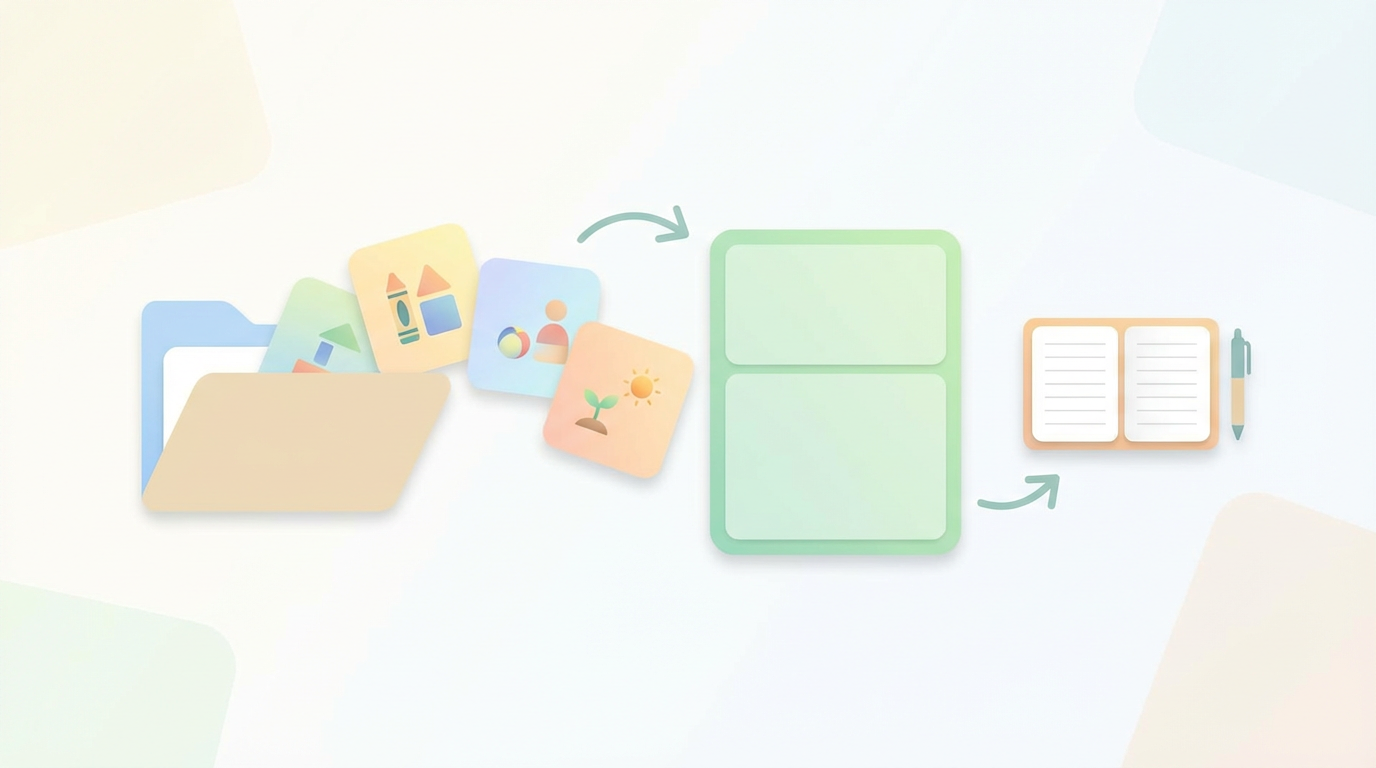個人記録の書き方 を表す抽象ビジュアル