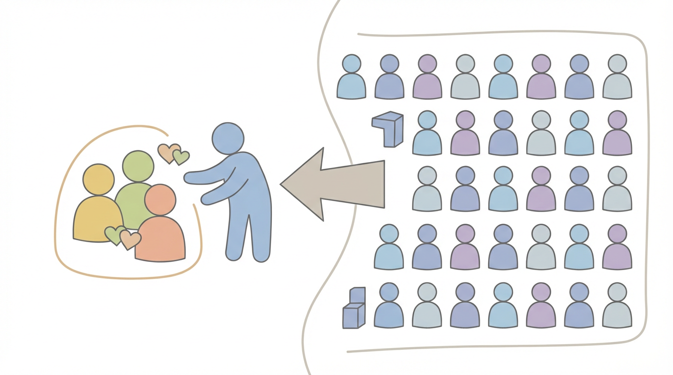 小規模保育園に向いている人 を表す抽象ビジュアル