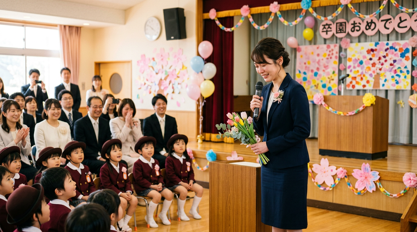 卒園式の担任挨拶 短い例文 を表す挿入図